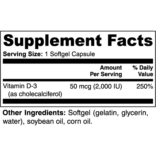 Vitamin D3 2,000 IU