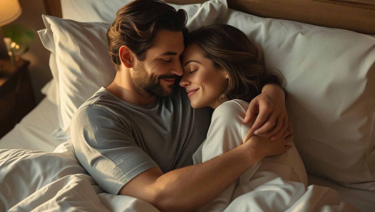 couple intimate in bed