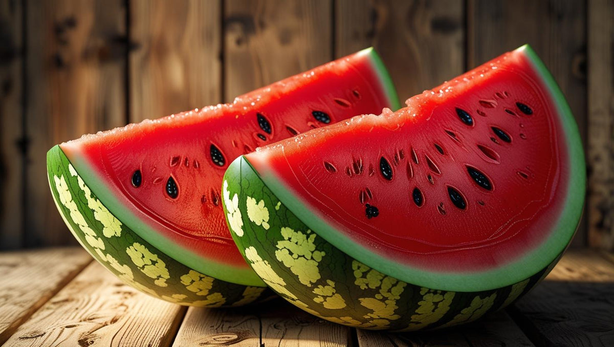 two slices of watermelon